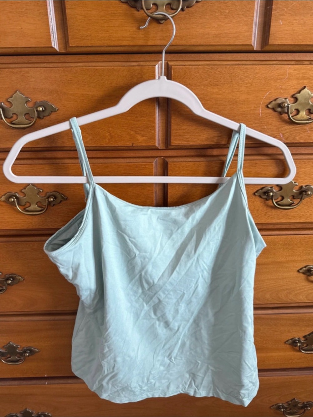 Women’s Light Blue Spaghetti Strap Tank Top With Bra